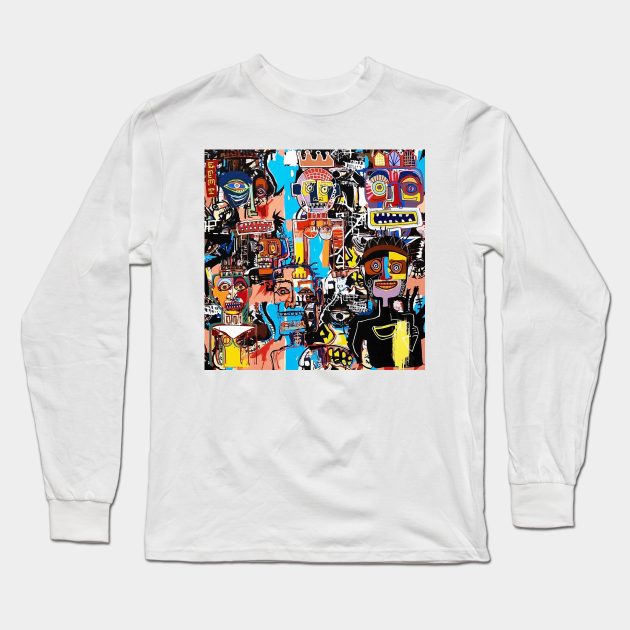 Basquiat Face Long Sleeve T-Shirt by AmaniDickens